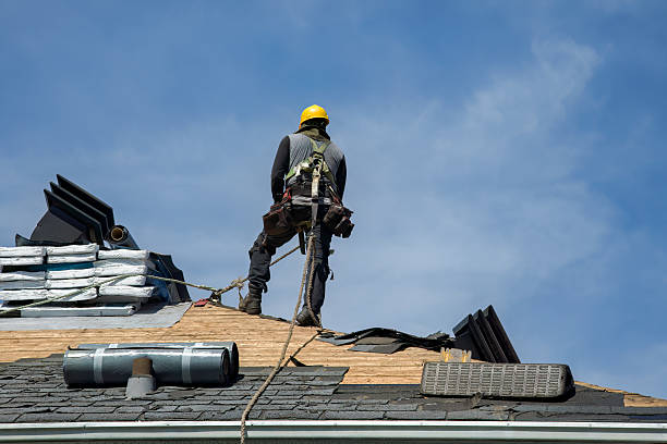 Professional Gutter Installation technician working in Martinsville, IN